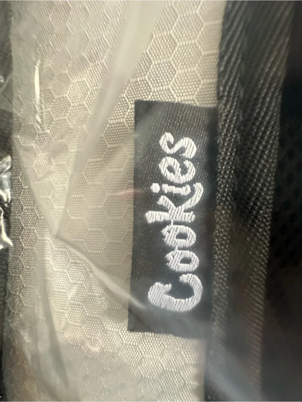 Unisex Cookies Light Grey Logo Backpack with Black Accents
